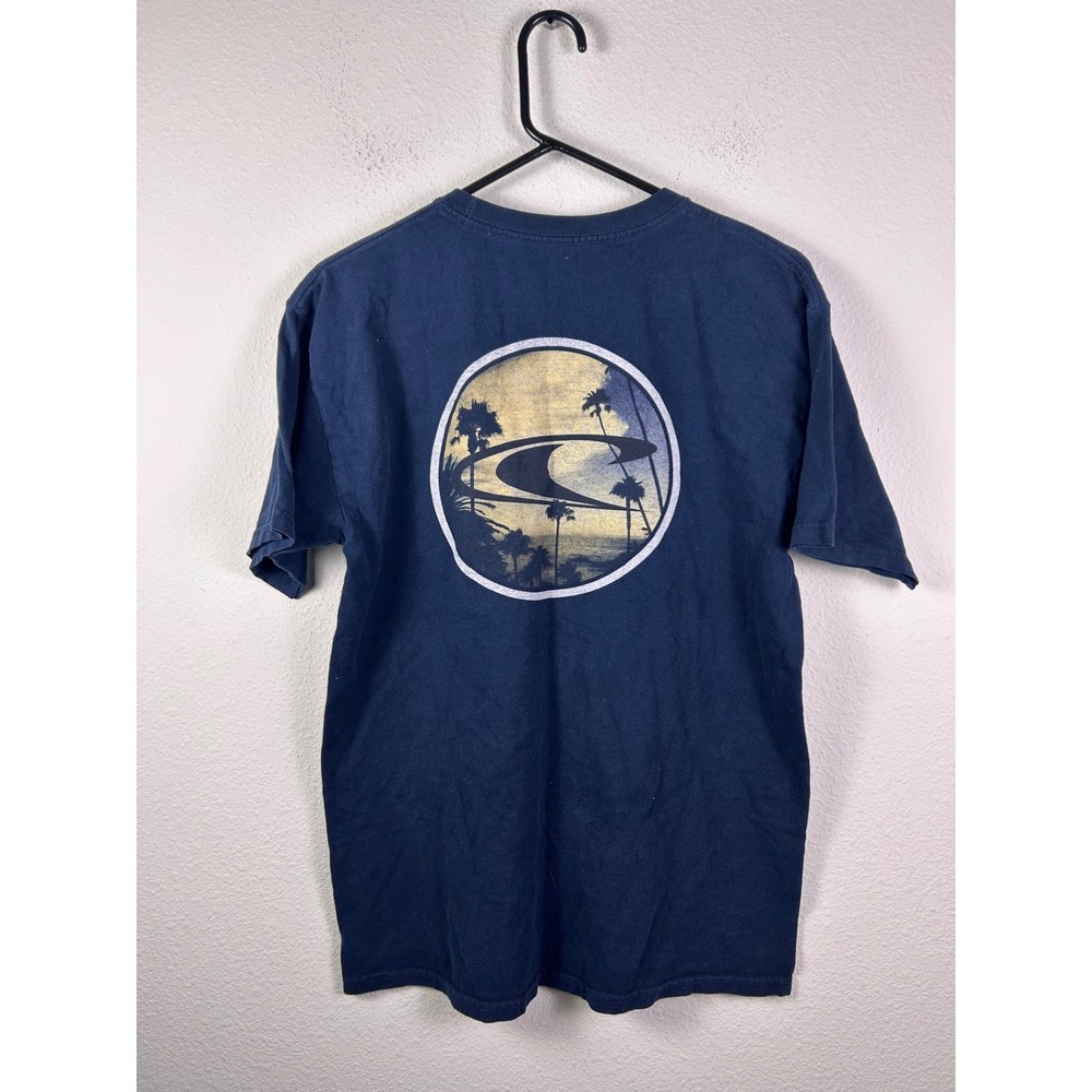 ONeill Classic Tee Mens Medium Navy Blue Pocket Graphic T-Shirt Palm Trees